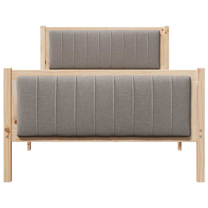 Bedframe Bruin en taupe 100 x 200 cm Massief grenenhout