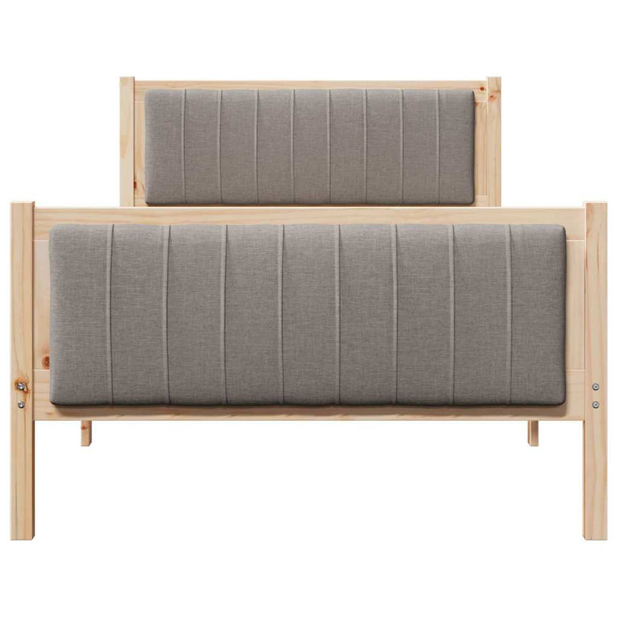 Bedframe Bruin en taupe 100 x 200 cm Massief grenenhout