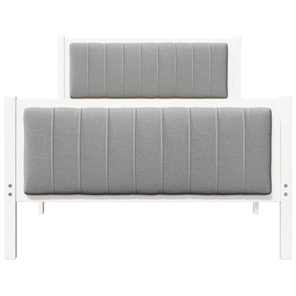 Bedframe Wit en lichtgrijs 100 x 200 cm Massief grenenhout