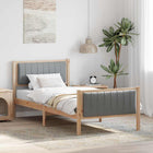 Bedframe massief grenenhout bruin lichtgrijs 209x95 cm