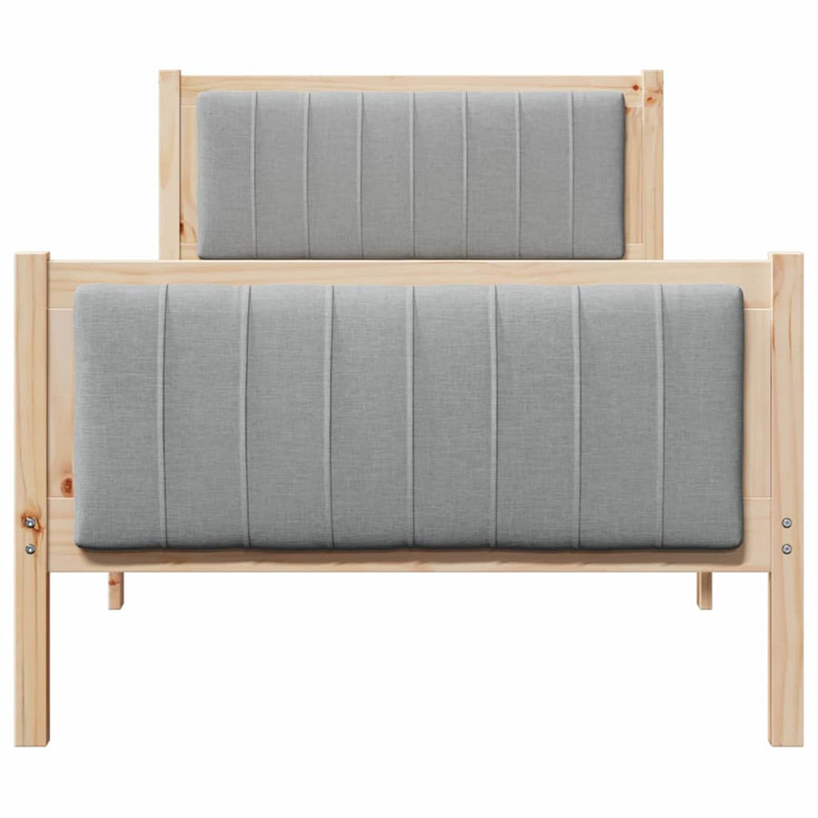 Bedframe Bruin en lichtgrijs 90 x 200 cm Massief grenenhout