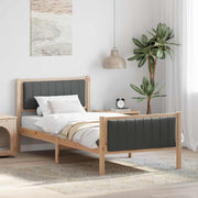Bedframe 90x200 cm massief grenenhout bruin donkergrijs