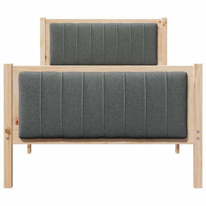 Bedframe Bruin en donkergrijs 90 x 200 cm Massief grenenhout