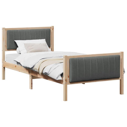 Bedframe Bruin en donkergrijs 90 x 200 cm Massief grenenhout