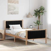 Bedframe massief grenenhout 90x200 cm bruin zwart