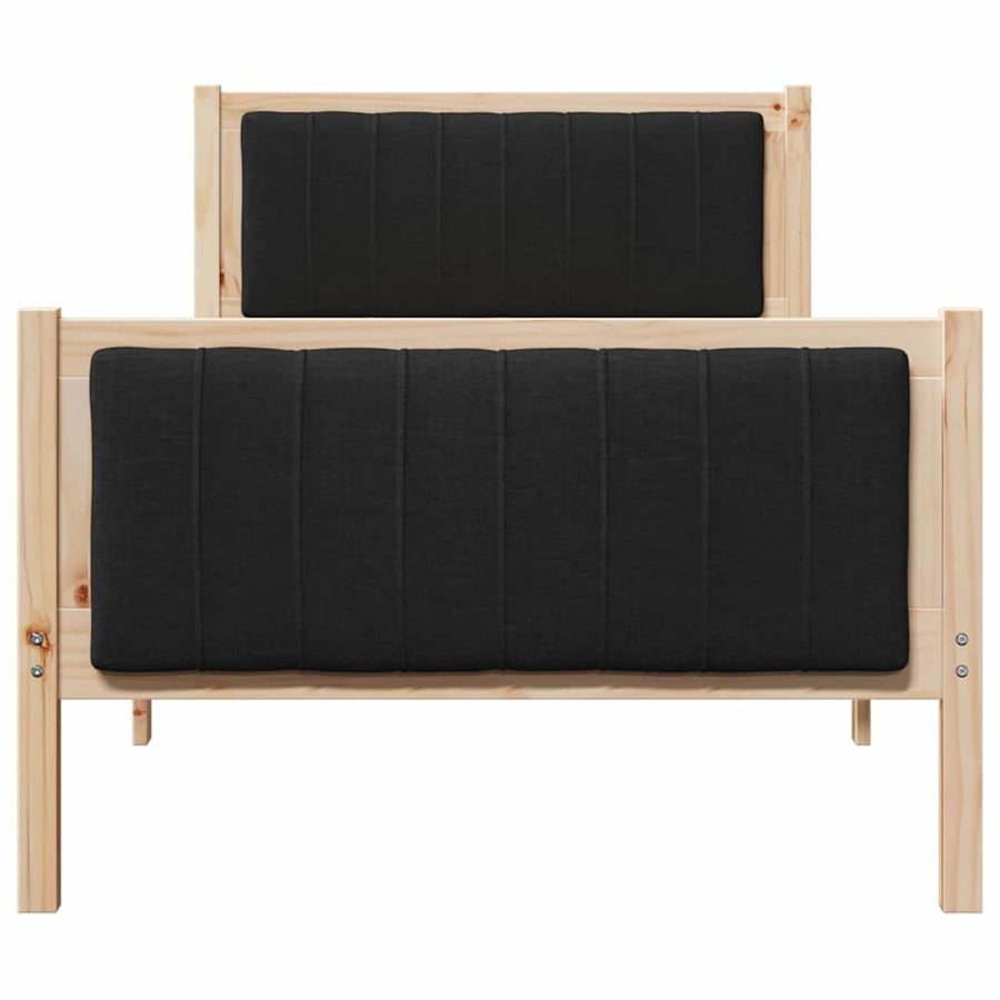 Bedframe Bruin en zwart 90 x 200 cm Massief grenenhout