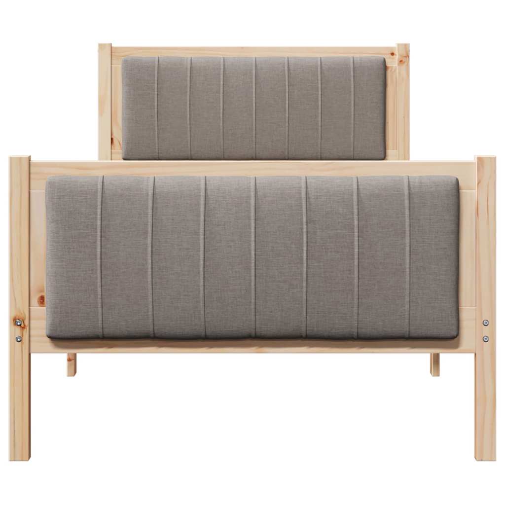 Bedframe Bruin en taupe 90 x 200 cm Massief grenenhout