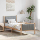 Bedframe 80x200 cm massief grenenhout bruin lichtgrijs