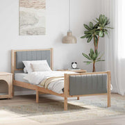 Bedframe 80x200 cm massief grenenhout bruin lichtgrijs