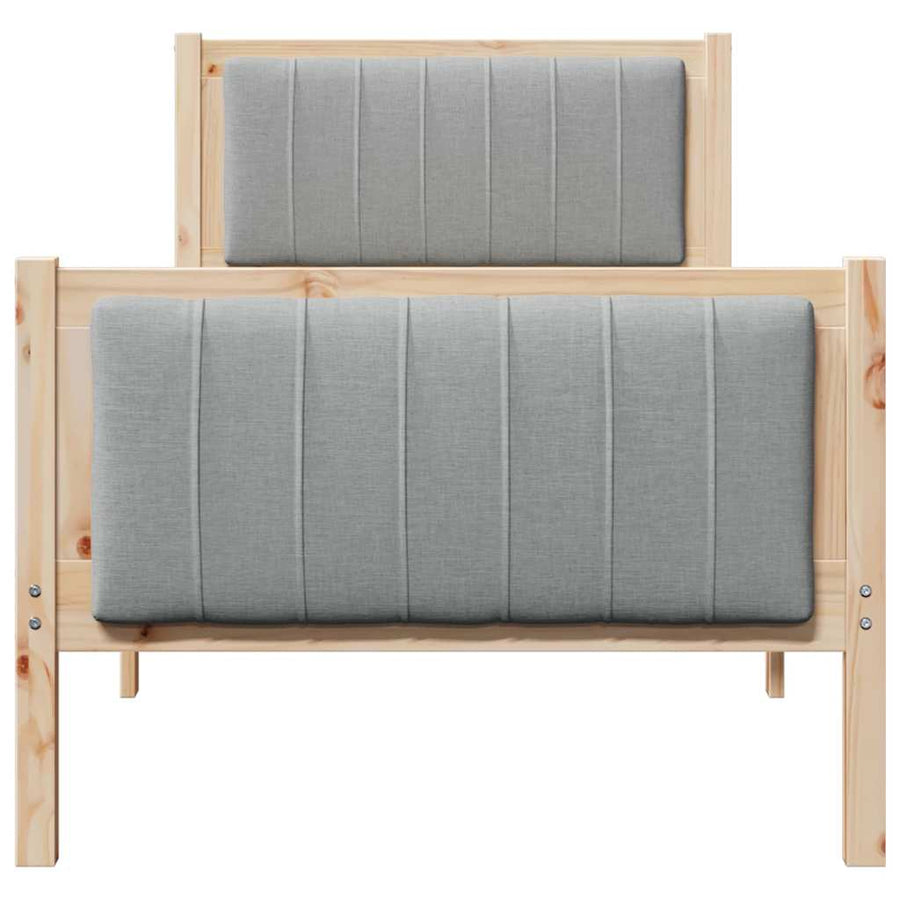 Bedframe Bruin en lichtgrijs 80 x 200 cm Massief grenenhout