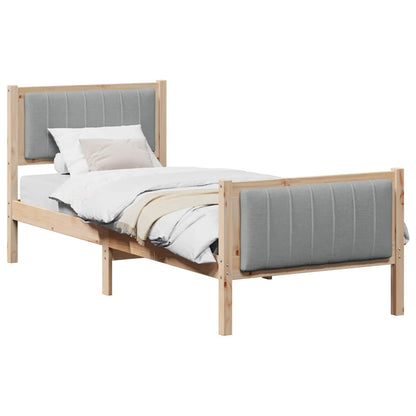 Bedframe Bruin en lichtgrijs 80 x 200 cm Massief grenenhout