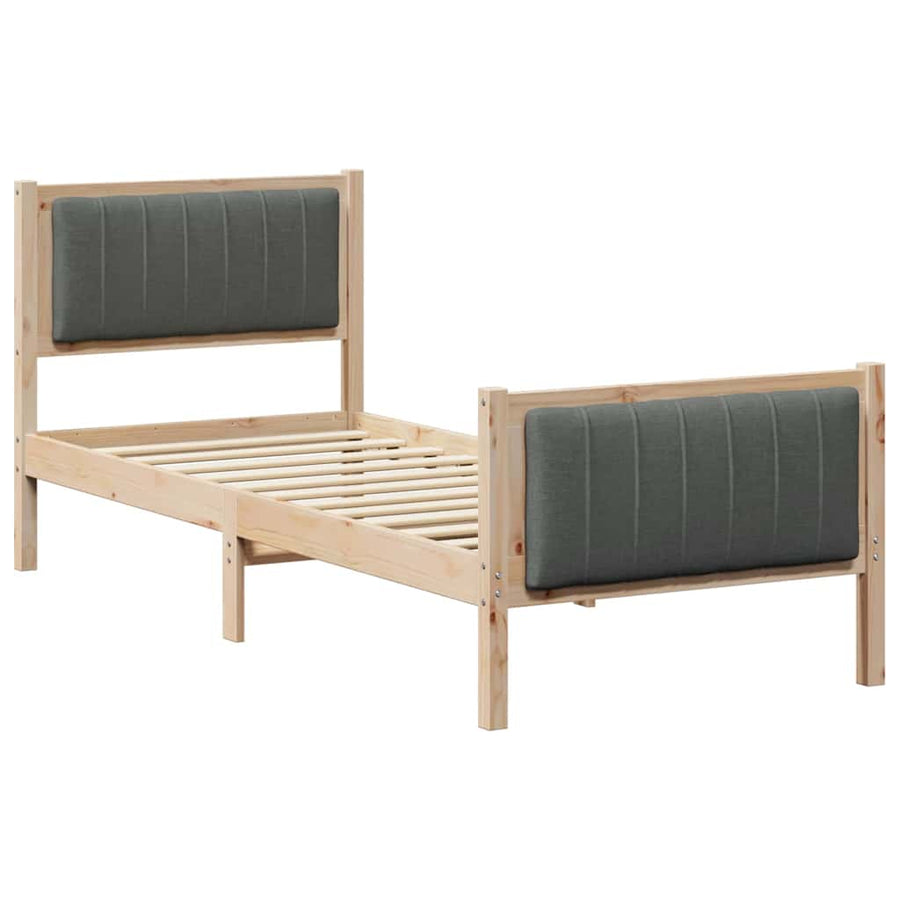 Bedframe Bruin en donkergrijs 80 x 200 cm Massief grenenhout