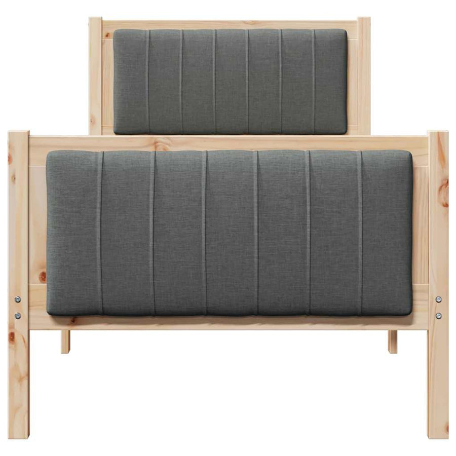 Bedframe Bruin en donkergrijs 80 x 200 cm Massief grenenhout