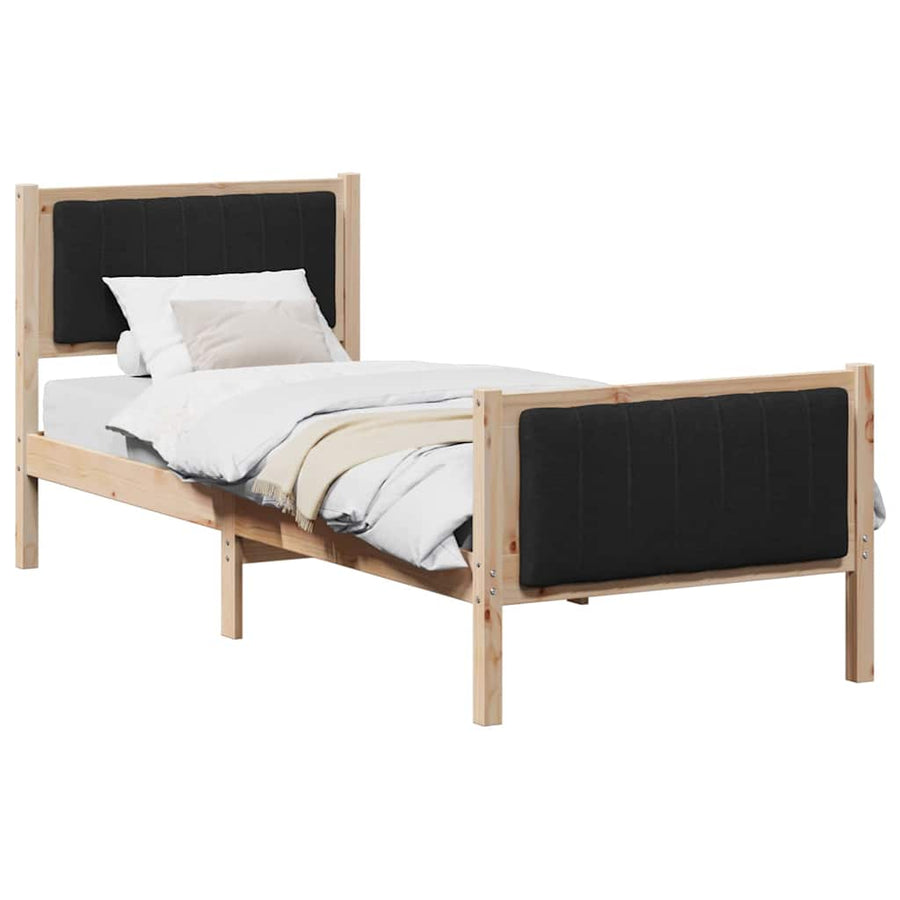 Bedframe Bruin en zwart 80 x 200 cm Massief grenenhout