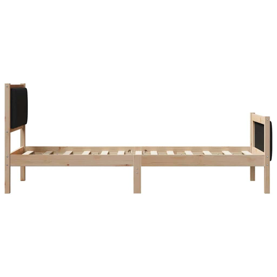 Bedframe Bruin en zwart 80 x 200 cm Massief grenenhout