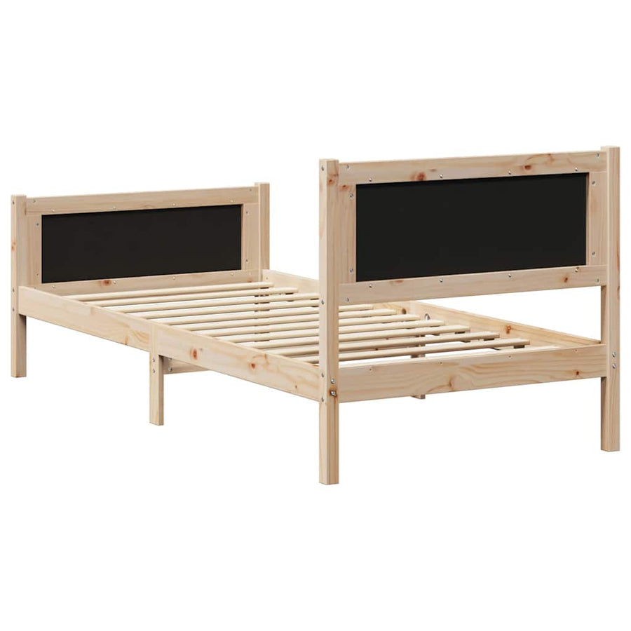 Bedframe Bruin en taupe 90 x 190 cm Massief grenenhout