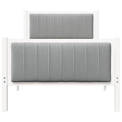 Bedframe Wit en lichtgrijs 90 x 190 cm Massief grenenhout