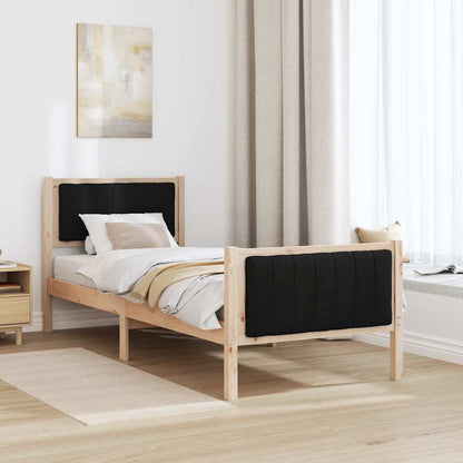 Bedframe Bruin en zwart 75 x 190 cm Massief grenenhout