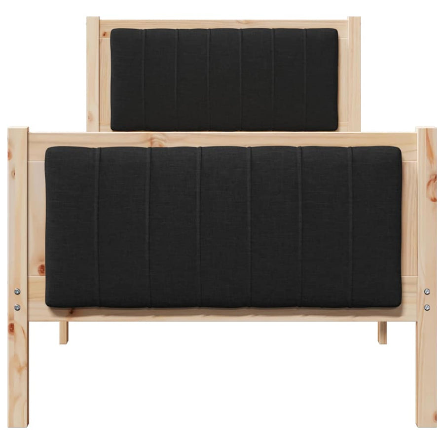 Bedframe Bruin en zwart 75 x 190 cm Massief grenenhout