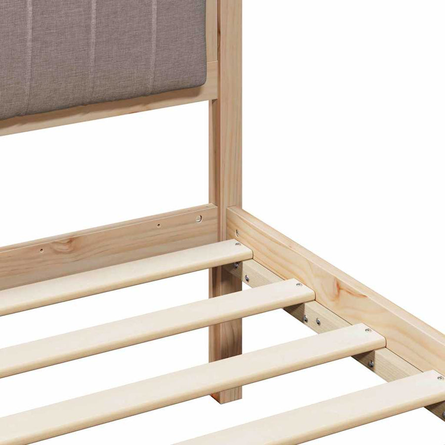 Bedframe Bruin en taupe 75 x 190 cm Massief grenenhout