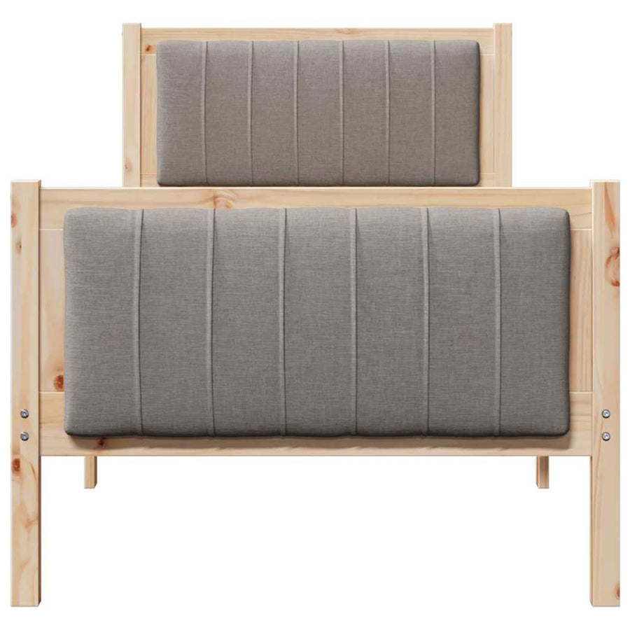 Bedframe Bruin en taupe 75 x 190 cm Massief grenenhout