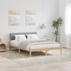 Bedframe 160x200 cm massief grenenhout bruin lichtgrijs