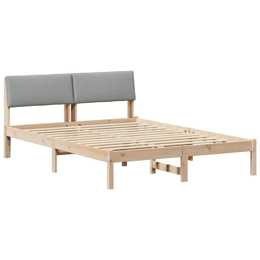 Bedframe Bruin en lichtgrijs 160 x 200 cm Massief grenenhout