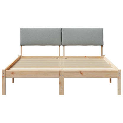 Bedframe Bruin en lichtgrijs 160 x 200 cm Massief grenenhout