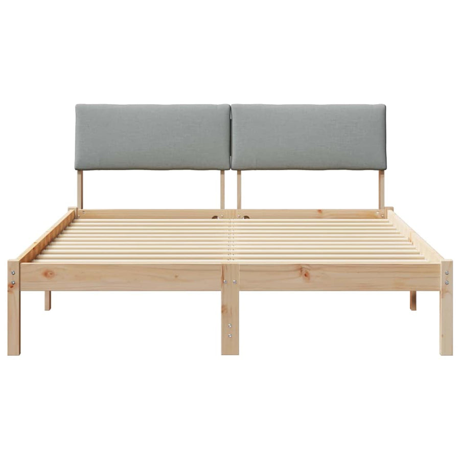 Bedframe Bruin en lichtgrijs 160 x 200 cm Massief grenenhout