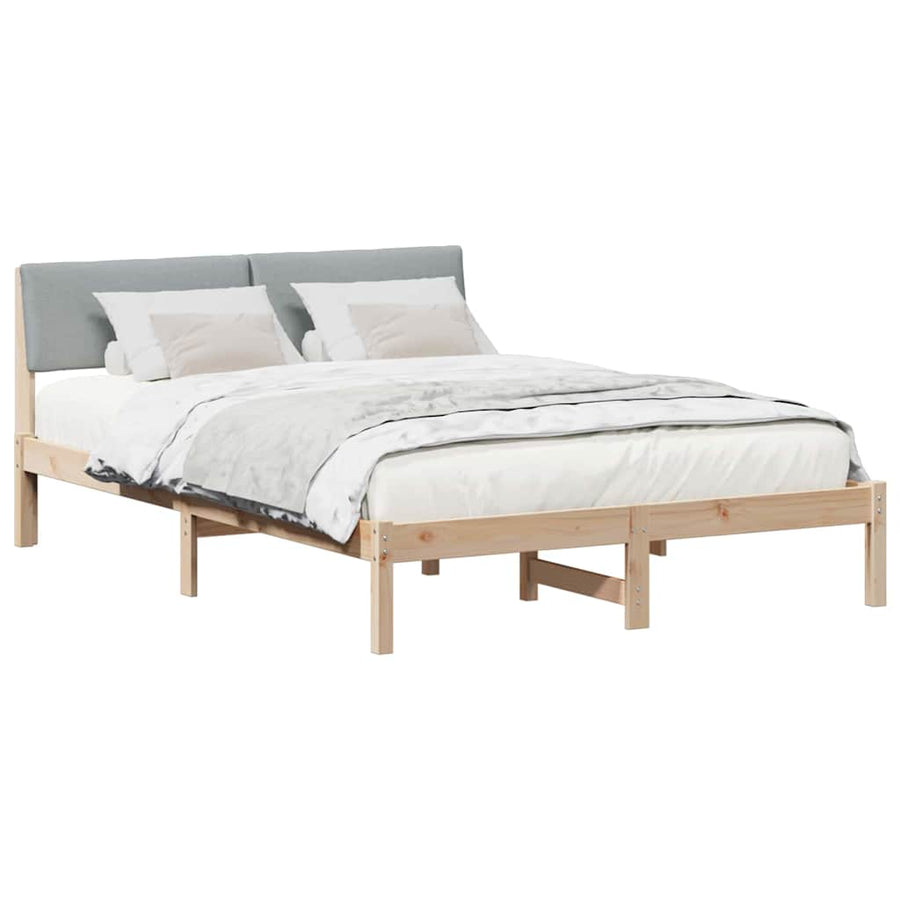 Bedframe Bruin en lichtgrijs 160 x 200 cm Massief grenenhout