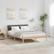 Bedframe 160x200 cm massief grenenhout bruin donkergrijs