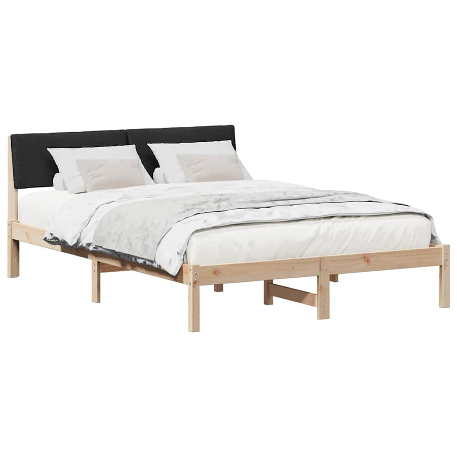 Bedframe Bruin en zwart 160 x 200 cm Massief grenenhout