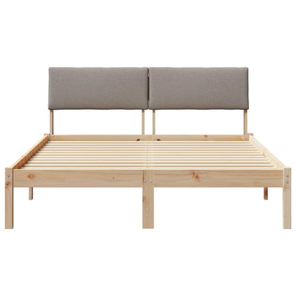Bedframe Bruin en taupe 160 x 200 cm Massief grenenhout