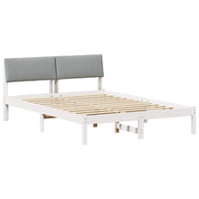 Bedframe Wit en lichtgrijs 160 x 200 cm Massief grenenhout