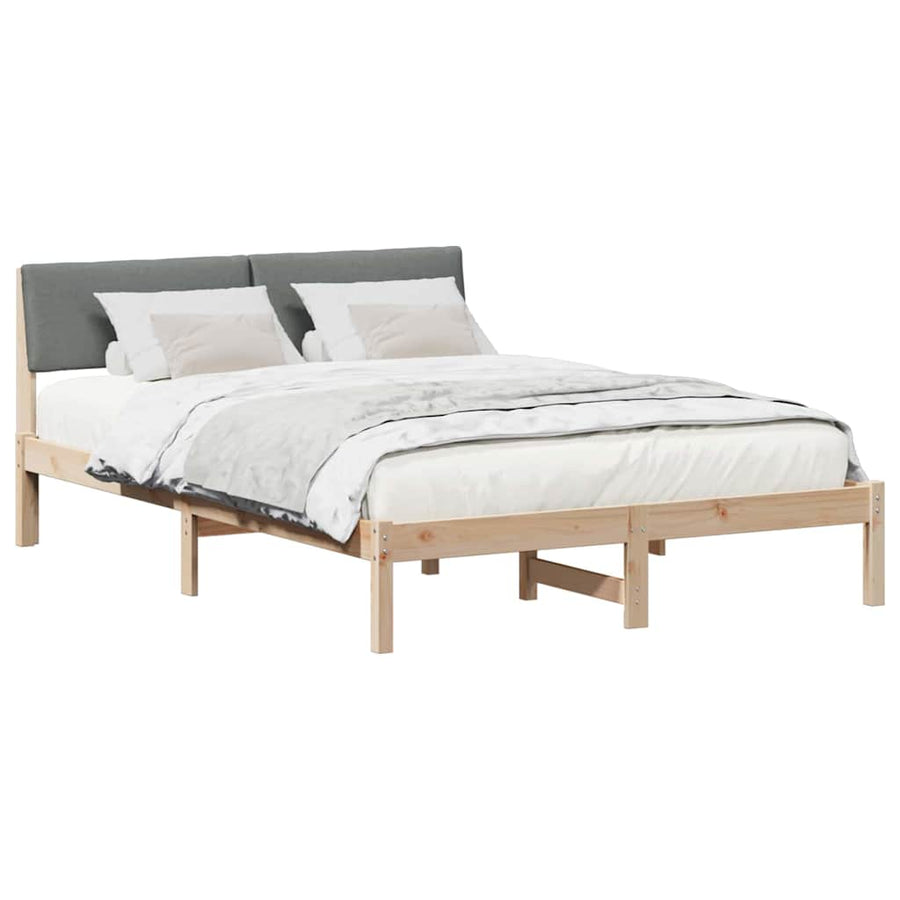 Bedframe Bruin en donkergrijs 150 x 200 cm Massief grenenhout
