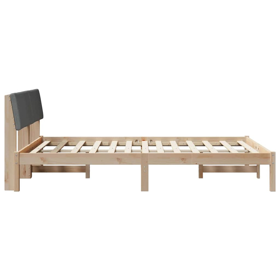 Bedframe Bruin en donkergrijs 150 x 200 cm Massief grenenhout