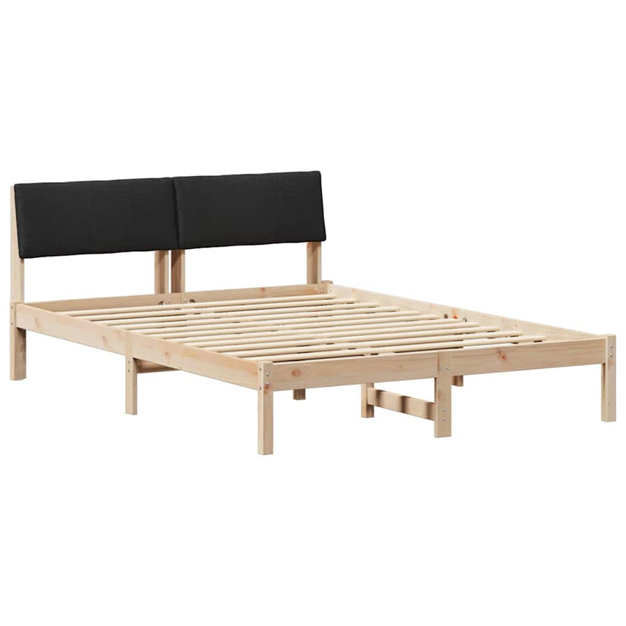 Bedframe Bruin en zwart 150 x 200 cm Massief grenenhout