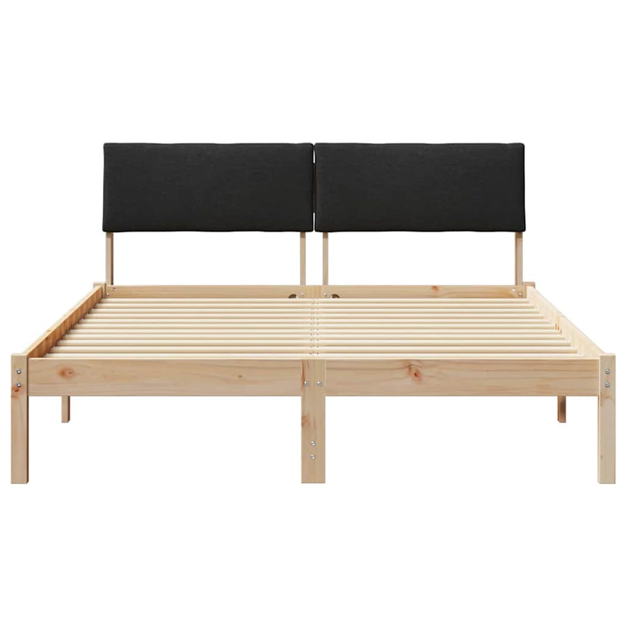 Bedframe Bruin en zwart 150 x 200 cm Massief grenenhout