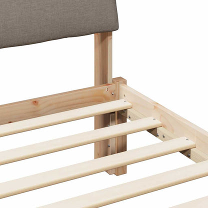 Bedframe Bruin en taupe 150 x 200 cm Massief grenenhout