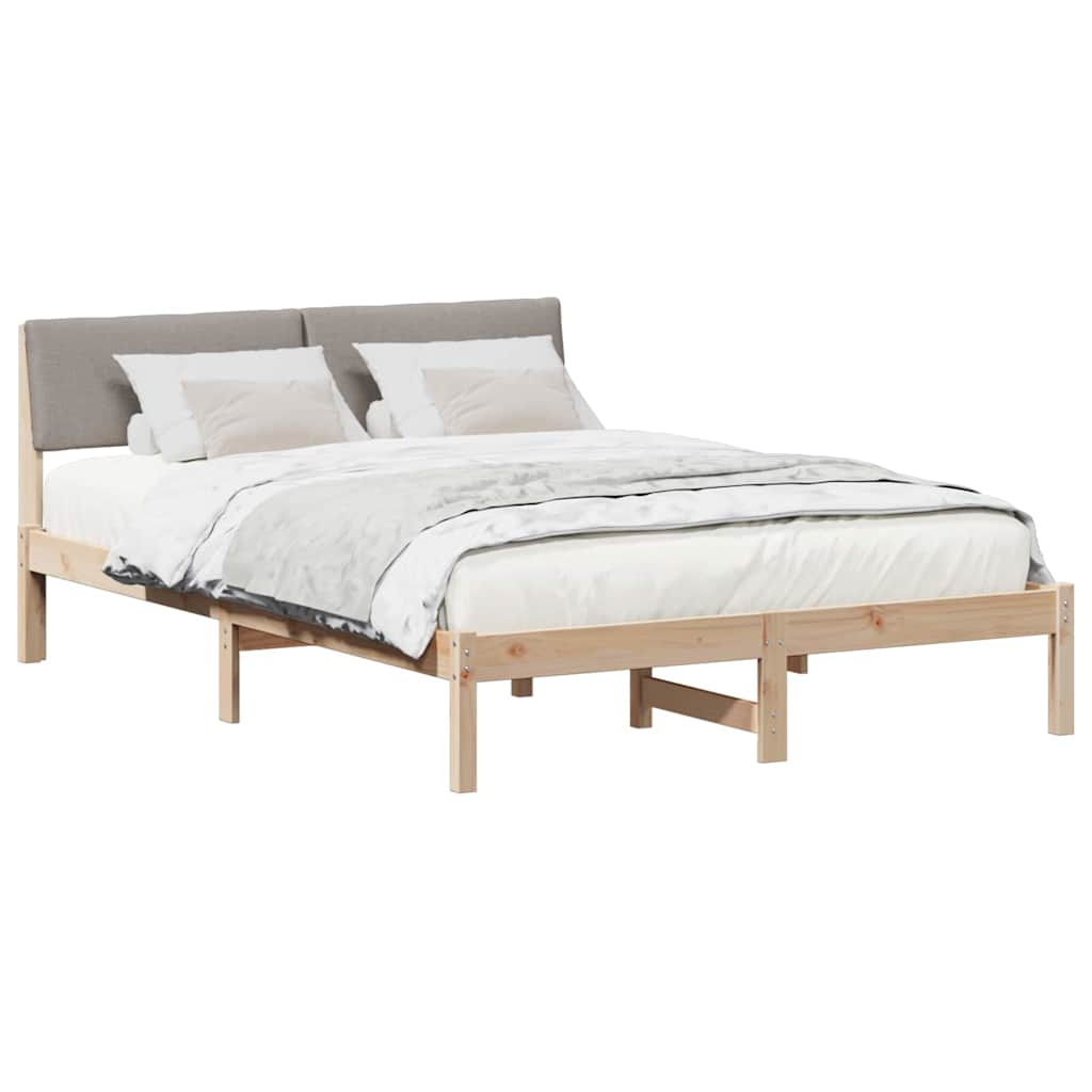 Bedframe Bruin en taupe 150 x 200 cm Massief grenenhout