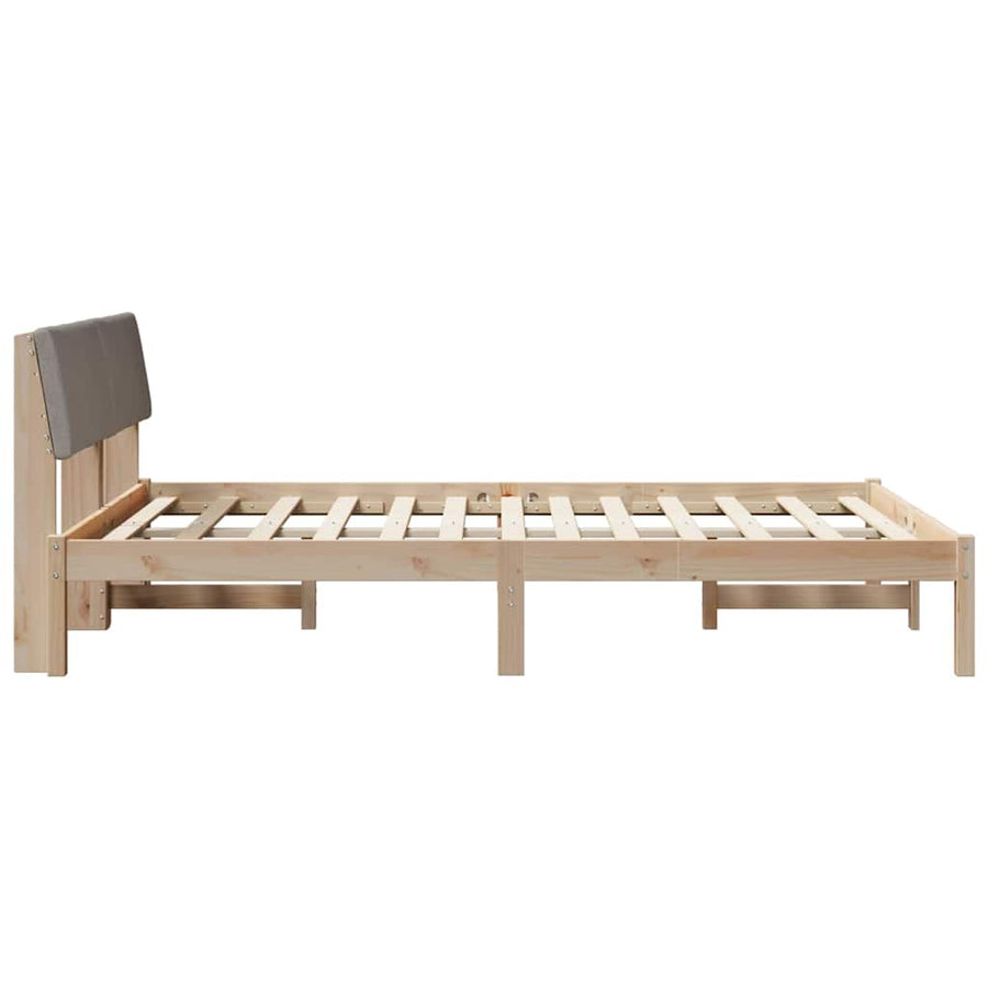 Bedframe Bruin en taupe 150 x 200 cm Massief grenenhout