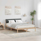 Bedframe massief grenenhout 140x200 cm bruin donkergrijs