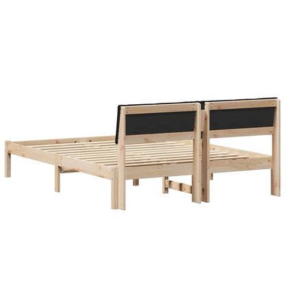Bedframe Bruin en zwart 140 x 200 cm Massief grenenhout