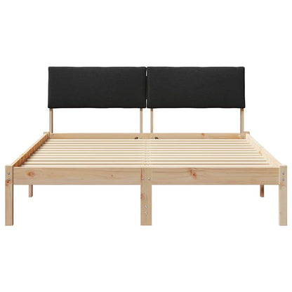 Bedframe Bruin en zwart 140 x 200 cm Massief grenenhout