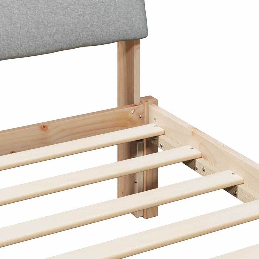 Bedframe Bruin en lichtgrijs 120 x 200 cm Massief grenenhout