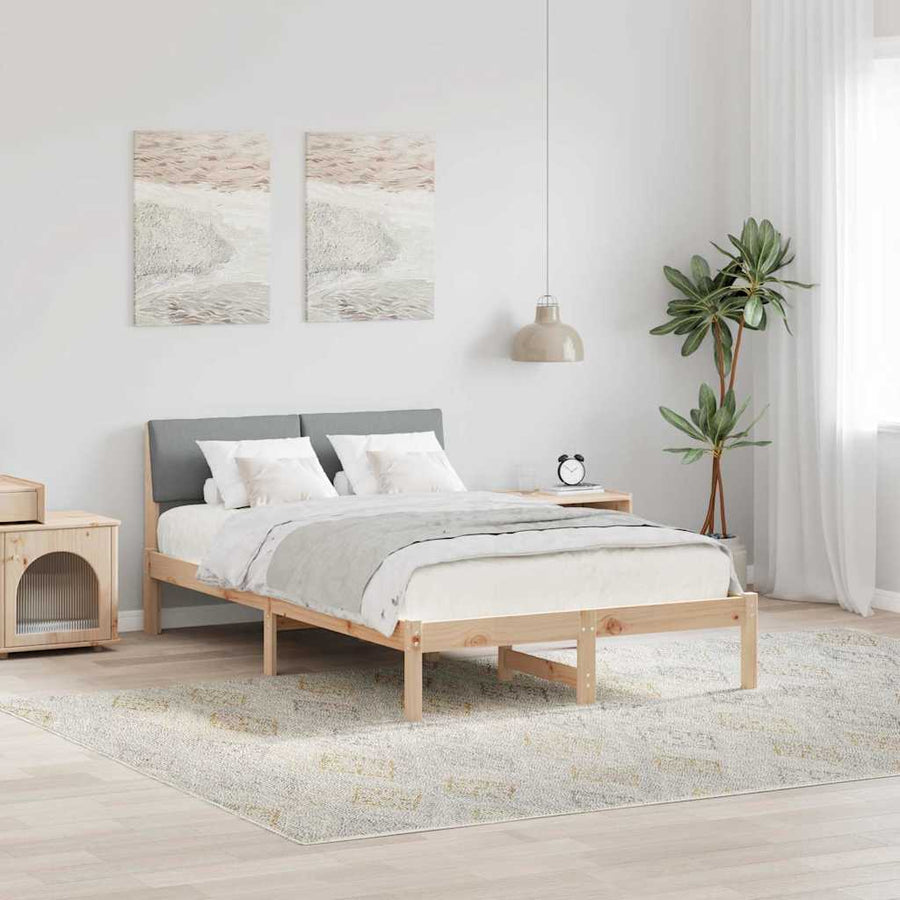 Bedframe Bruin en lichtgrijs 120 x 200 cm Massief grenenhout