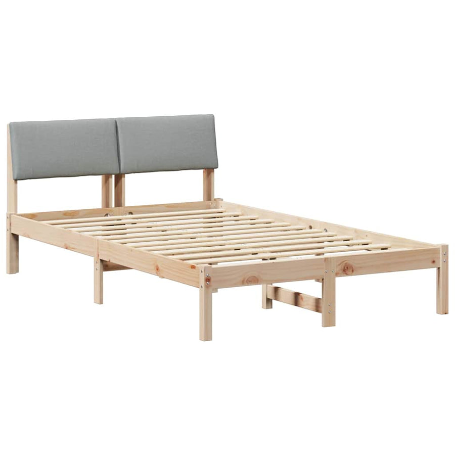 Bedframe Bruin en lichtgrijs 120 x 200 cm Massief grenenhout