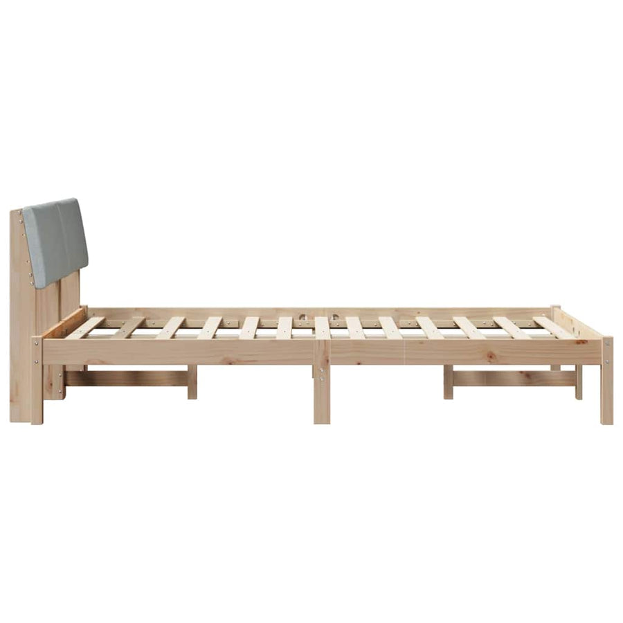 Bedframe Bruin en lichtgrijs 120 x 200 cm Massief grenenhout
