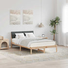 Bedframe 120x200 cm massief grenenhout bruin donkergrijs