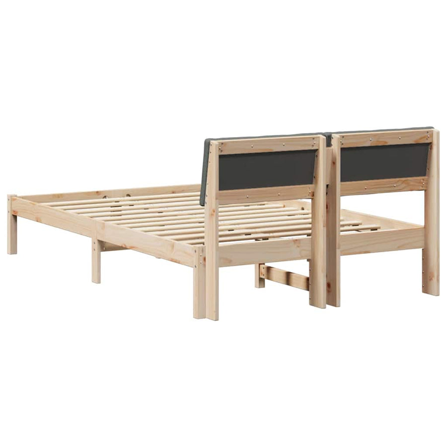Bedframe Bruin en donkergrijs 120 x 200 cm Massief grenenhout
